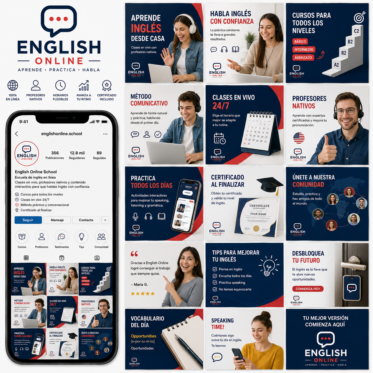 Educación · Escuela de inglés
